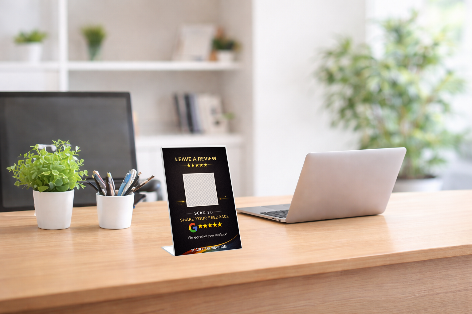 Google Review Sign on Tabletop