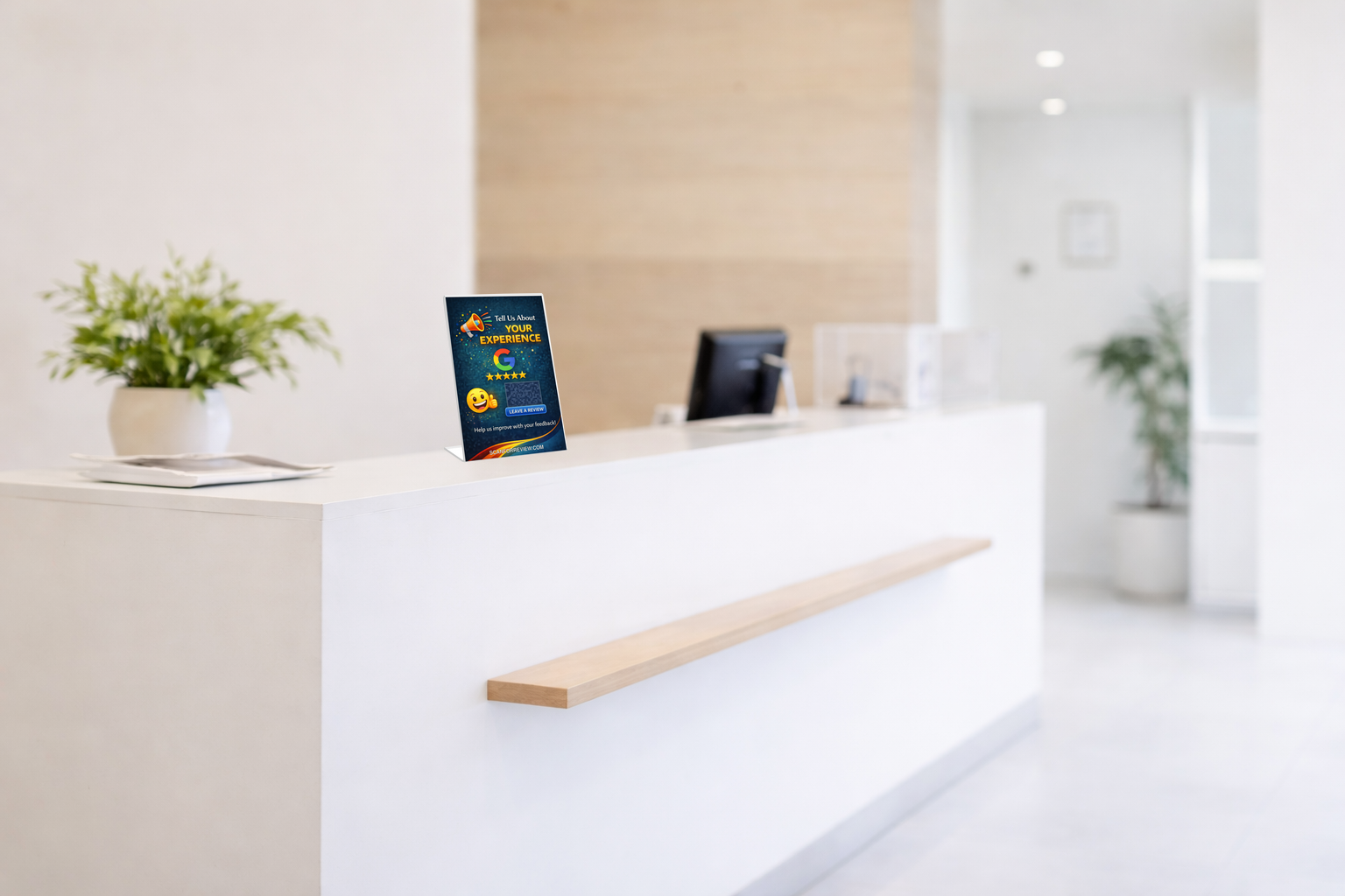 Google Review QR Code Sign on Checkout Counter