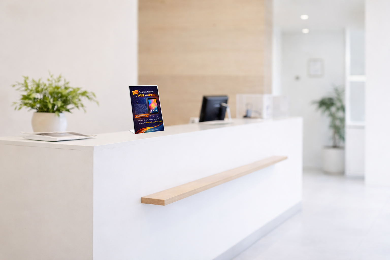 Google Review QR Code Sign on Checkout Counter